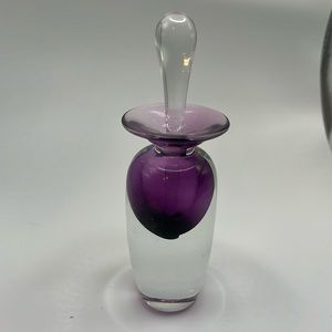 Art Glass Purple Perfume Bottle unsigned